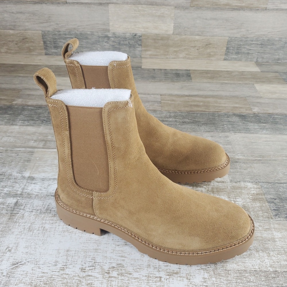 Saint Morta Chunky Men Chelsea Boots Sz 8 Camel Slip On Ankle Boot